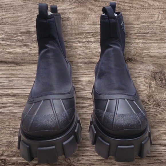 DS Prada Monolith Re-Nylon Ankle Boots - Black - Size 41 - 1T933M - Authentic - Picture 3 of 6